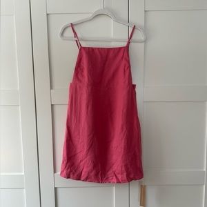 NWT Reformation pink linen mini dress